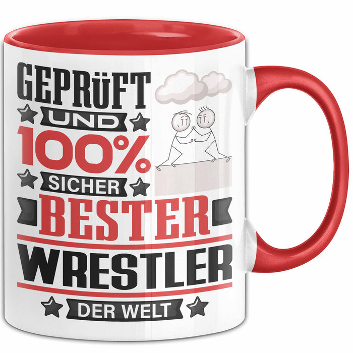 Wrestler Geschenk Lustiger Spruch für Wrestler Geschenkidee Bester Wrestler Der Welt Rot Trendation
