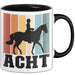 Tasse Geschenk Acht Retro Pferd Design Becher Schwarz Trendation