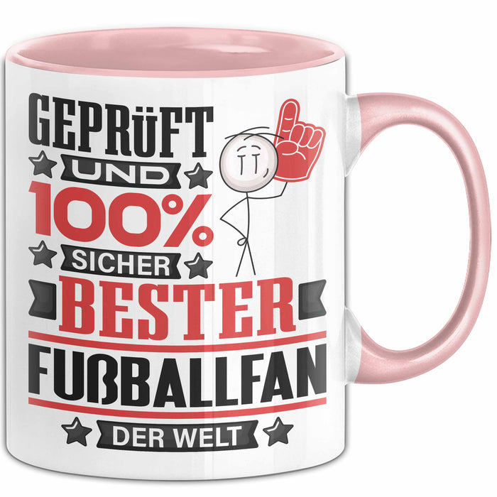 Fußballfan Geschenk Lustiger Spruch für Fußballfan Geschenkidee Bester Fußballfan Der Welt Rosa Trendation