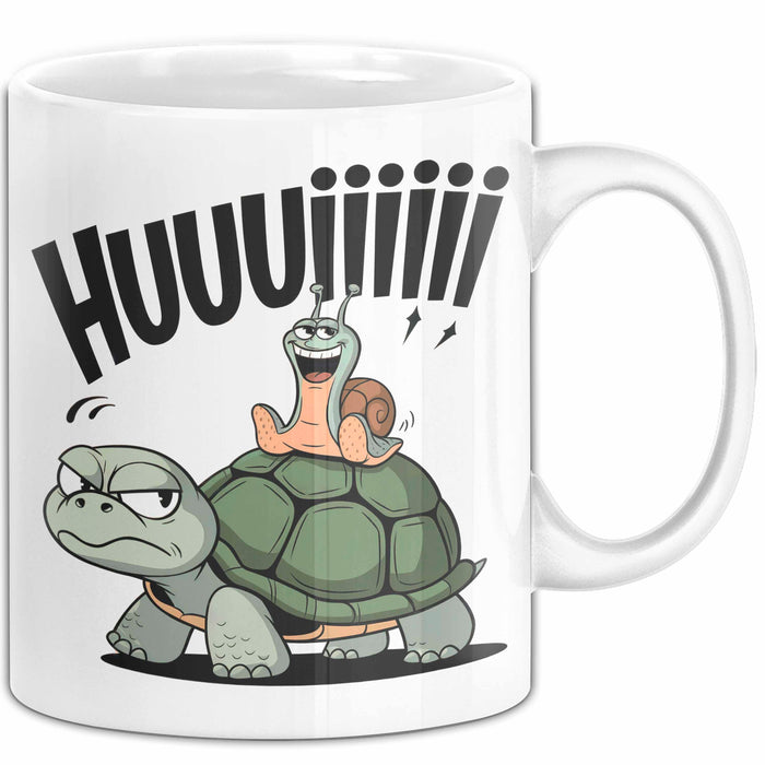Schildkröte Tierliebhaber Tasse Geschenk Lustige Geschenkidee Spruch Schildkröte Und Schnecke Weiß Trendation
