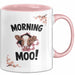 Kuh Tasse Geschenk Morning Moo Geschenkidee Lustig Guten Morgen Rosa Trendation