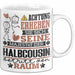 Halbcousin Geschenk Tasse Lustiger Spruch Erheben Sie Sich Der Halbcousin Betritt den Raum Weiß Trendation