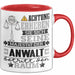 Anwalt Geschenk Tasse Lustiger Spruch Erheben Sie Sich Der Anwalt Betritt den Raum Rot Trendation