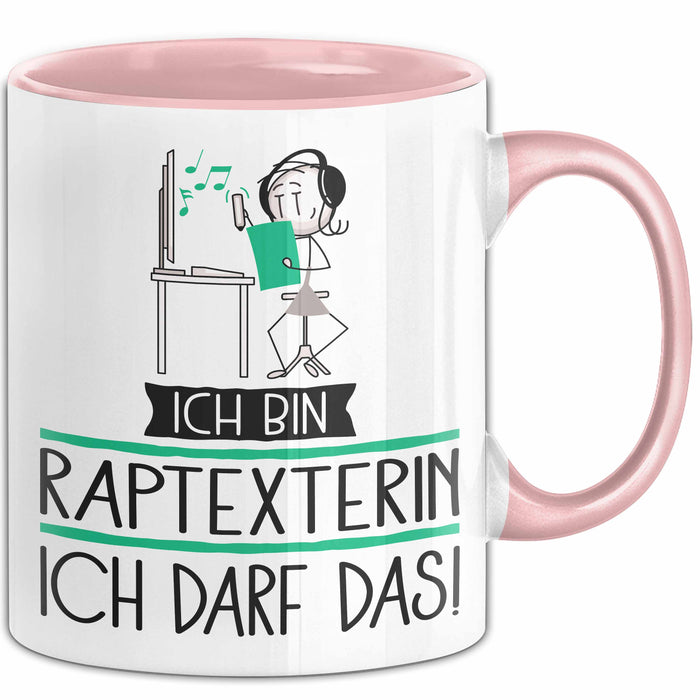 Geschenk für Raptexterin Tasse Lustige Geschenkidee Geburtstag Ich Bin Raptexterin Ich Darf Das Rosa Trendation