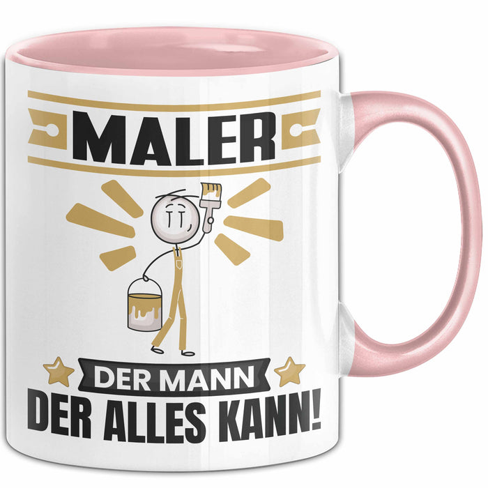 Maler Tasse Geschenk für Maler Der Mann Der Alles Kann Geschenkidee zum Geburtstag Rosa Trendation