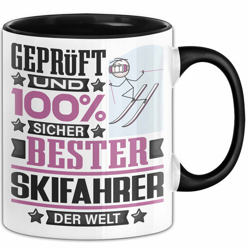 Skifahrer Geschenk Lustiger Spruch für Skifahrer Geschenkidee Bester Skifahrer Der Welt Schwarz Trendation
