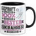 Skifahrer Geschenk Lustiger Spruch für Skifahrer Geschenkidee Bester Skifahrer Der Welt Schwarz Trendation