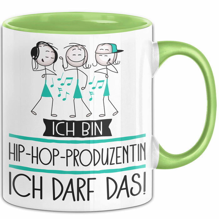 Geschenk für Hip-Hop-Produzentin Tasse Lustige Geschenkidee Geburtstag Ich Bin Hip-Hop-Produzentin Ich Darf Das Grün Trendation
