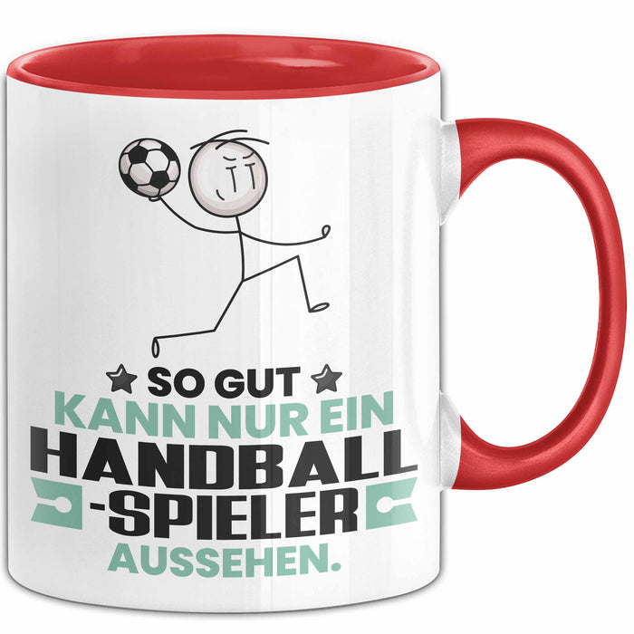 Handballspieler Geschenk Tasse So Gut Kann Nur Ein Handballspieler Aussehen Geschenkidee Kaffee-Becher Rot Trendation