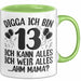 13Er Geburtstag Tasse Geschenk Teenager Geschenkidee Digga Ich Bin 13 Ich Kann Alles Ich Weiss Alles Kaffee-Becher Grün Trendation