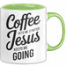 Jesus Christliche Geschenk Kaffee Jesus hält mich am Laufen Geschenkidee Lustig Grün Trendation