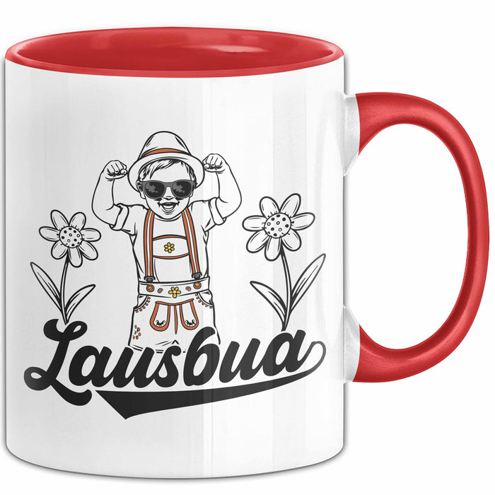 Lausbua Tasse Geschenk Oktober München Geschenkidee Becher Rot Trendation