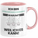 Synchronschwimmer Geschenk Tasse Lustiger Spruch Ich Bin Synchronschwimmer Warum Weil Ich Es Kann Geschenkidee Bester Synchronschwimmer Geburtstag Kaffee-Becher Rosa Trendation