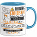 Katzencafégängerin Tasse Geschenk Lustiger Spruch Bitte Erheben Sie Sich Seine Majestät Die Katzencafégängerin Betritt Den Raum Blau Trendation