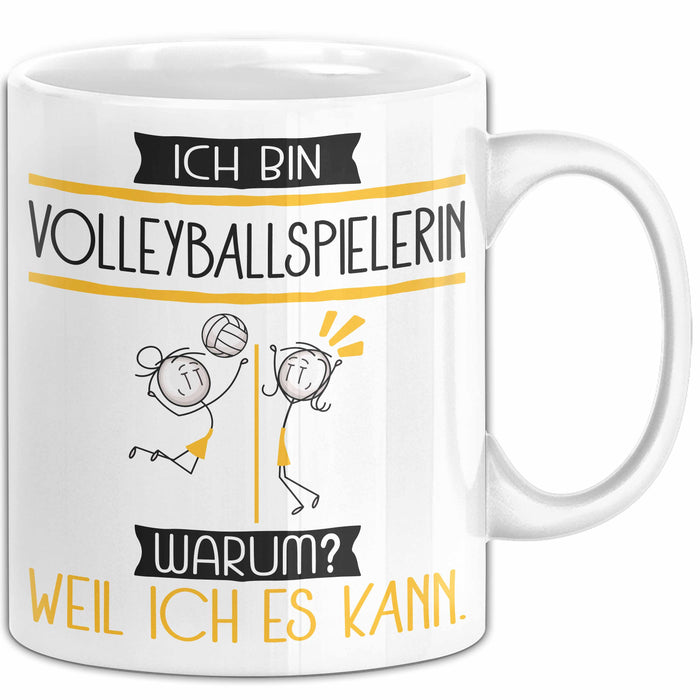 Volleyballspielerin Tasse Geschenk Ich Bin Volleyballspielerin Warum Weil Ich Es Kann Geschenkidee Geburtstag Weiß Trendation