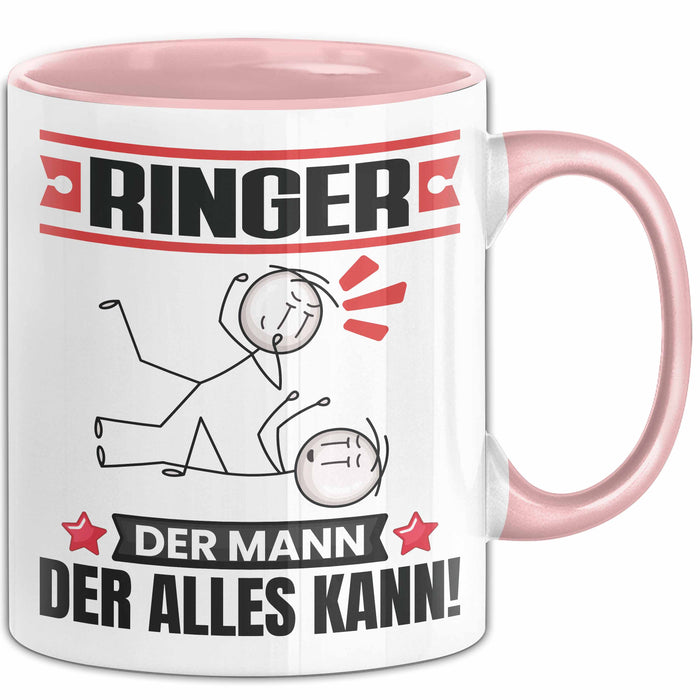 Ringer Tasse Geschenk für Ringer Der Mann Der Alles Kann Geschenkidee zum Geburtstag Rosa Trendation