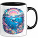 Delfin Tierliebhaber Tasse Geschenk Lustige Geschenkidee Spruch Regenbogendelfin Unterwasser Schwarz Trendation