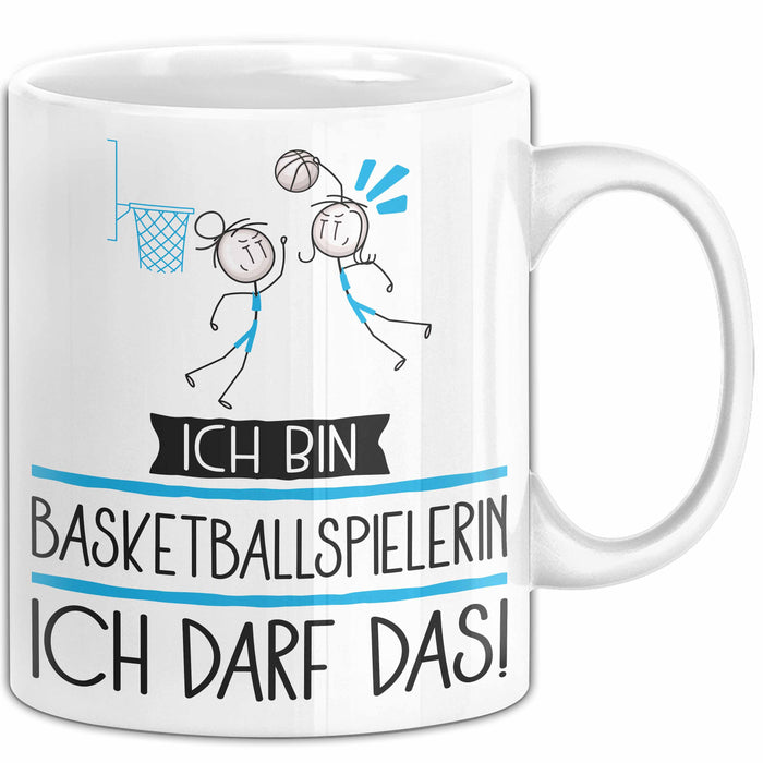 Geschenk für Basketballspielerin Tasse Lustige Geschenkidee Geburtstag Ich Bin Basketballspielerin Ich Darf Das Weiß Trendation