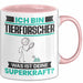 Tierforscher Tasse Geschenk für Tierforscher Geburtstag Lustiger Spruch Kaffee-Becher Was Ist Deine Superkraft Rosa Trendation