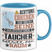 Taucher Geschenk Tasse Lustiger Spruch Erheben Sie Sich Der Taucher Betritt den Raum Blau Trendation