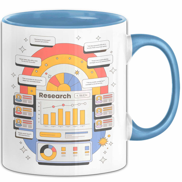 UX Researcher Tasse Geschenk Lustige Geschenkidee Spruch Für Nutzer Erkenntnis Profis Blau Trendation