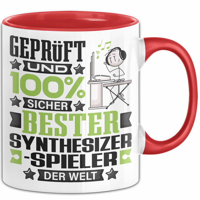 Synthesizer-Spieler Geschenk Lustiger Spruch für Synthesizer-Spieler Geschenkidee Bester Synthesizer-Spieler Der Welt Rot Trendation