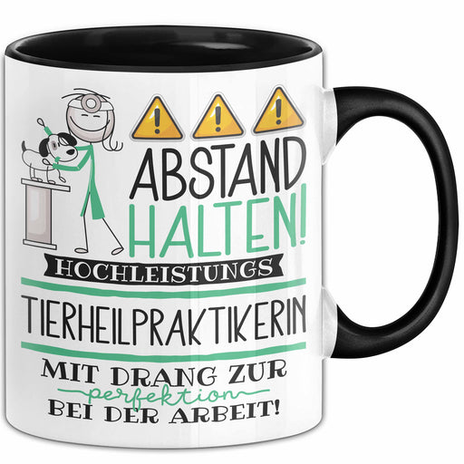 Tierheilpraktikerin Tasse Geschenk Lustig Abstand Halten Hochleistungs-Tierheilpraktikerin Mit Drang Zur Perfektion Bei Der Arbeit Trendation