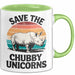 Nashorn Tasse Geschenk Lustige Geschenkidee Spruch Rettet Die Moppeligen Einhörner Grün Trendation