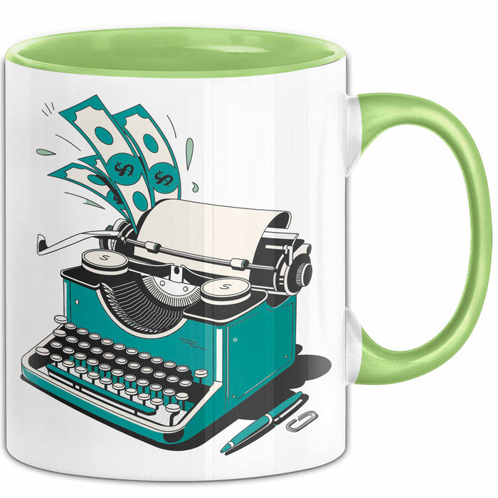 Freiberuflicher Autor Tasse Geschenkidee für Wortliebhaber Grün Trendation