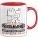Programmierer Geschenk Tasse Ich Bin Programmierer Aber Sag Doch Einfach Superheld Lustige Geschenkdiee für Programmierer Kaffee-Becher Rot Trendation