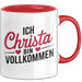 Christa Tasse Geschenk Ich Bin Vollkommen Christa Geschenkidee Geburtstag Rot Trendation