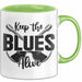 Jazz Tasse Geschenk Keep The Blues Alive Musik Becher Grün Trendation
