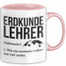 Geografielehrer Unterricht Tasse Geschenk Lustige Geschenkidee Spruch Erdkunde Lehrer Rosa Trendation
