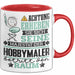 Hobbymaler Geschenk Tasse Lustiger Spruch Erheben Sie Sich Der Hobbymaler Betritt den Raum Rot Trendation