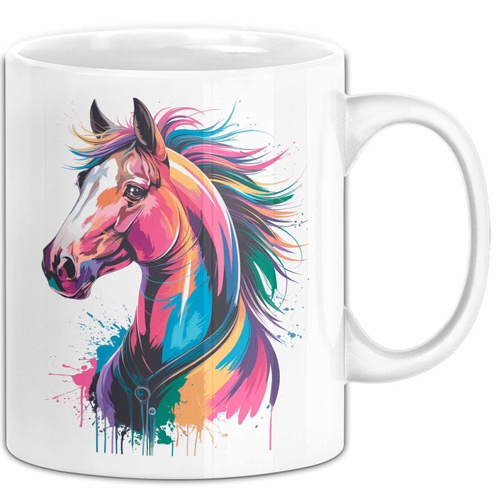 Pferd Tier Liebhaber Tasse Becher Geschenk Lustige Geschenkidee Spruch Weiß Trendation