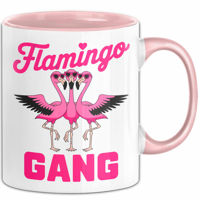 Flamingo Tier Tasse Geschenk Lustige Geschenkidee Spruch Flamingo Gang Rosa Trendation