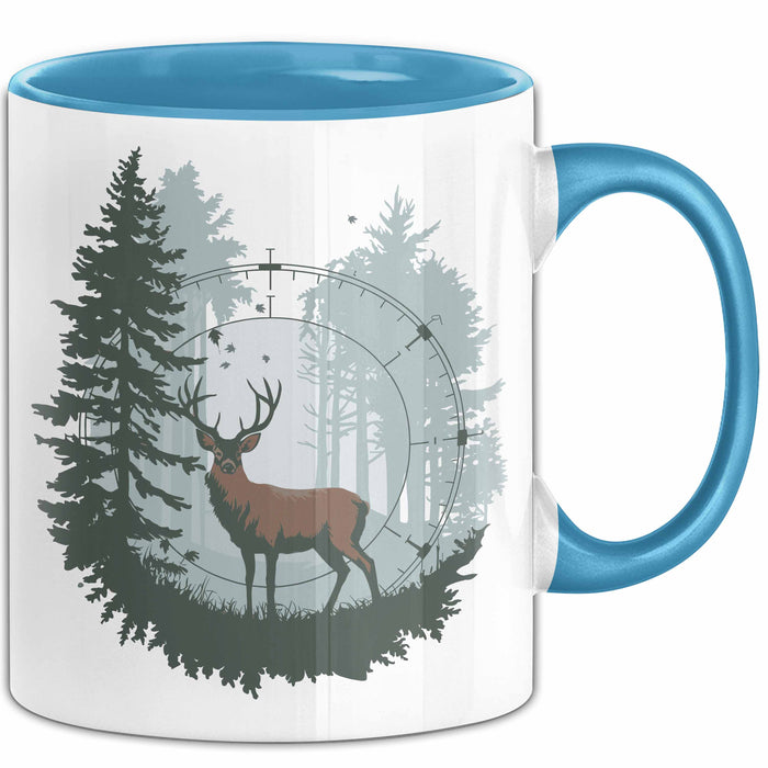 Jäger Tasse Geschenkidee für Jagdliebhaber Blau Trendation