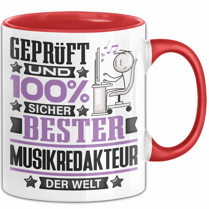 Musikredakteur Geschenk Lustiger Spruch für Musikredakteur Geschenkidee Bester Musikredakteur Der Welt Rot Trendation