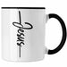 Jesus Christus Tasse Bibel Geschenk Kreuz Glauben Kirche Christliche Geschenkidee Schwarz Trendation