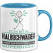 Halbschwäger Geschenk Tasse Ich Bin Halbschwäger Aber Sag Doch Einfach Superheld Lustige Geschenkdiee für Halbschwäger Kaffee-Becher Blau Trendation