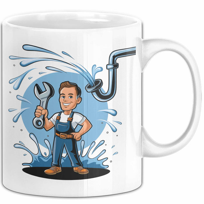 Klempner Tasse Geschenk Lustige Geschenkidee Spruch Für Rohr Reparierer Weiß Trendation