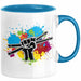 Schlagzeug-Spieler Geschenk Drummer Tasse Geschenkidee Spruch Bunte Farben Schlagzeuger Blau Trendation