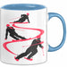 Ski Tasse Geschenk Grafik Skifahrer Becher Blau Trendation