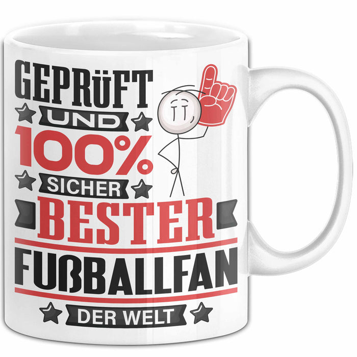 Fußballfan Geschenk Lustiger Spruch für Fußballfan Geschenkidee Bester Fußballfan Der Welt Weiß Trendation
