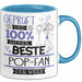 Beste Pop-Fan Der Welt Tasse Geschenk für Eine Pop-Fan Geprüft Und Sicher Geschenkidee Geburtstag Weihnachten Blau Trendation