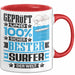 Surfer Geschenk Lustiger Spruch für Surfer Geschenkidee Bester Surfer Der Welt Rot Trendation