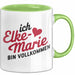Elke-Marie Tasse Geschenk Ich Bin Vollkommen Elke-Marie Geschenkidee Geburtstag Grün Trendation