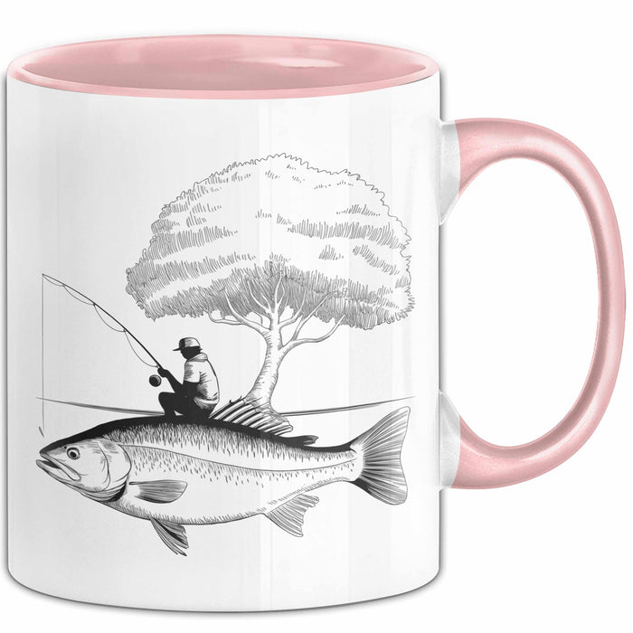 Angelliebhaber Fischer Tasse Geschenk Lustige Geschenkidee Spruch Rosa Trendation