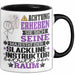 Slackline-Instruktor Geschenk Tasse Lustiger Spruch Erheben Sie Sich Der Slackline-Instruktor Betritt den Raum Schwarz Trendation