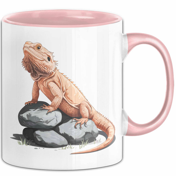 Reptil Bartagame Tasse Geschenk Lustige Geschenkidee Spruch Rosa Trendation